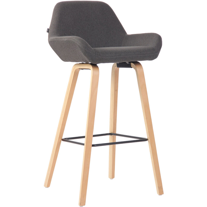 

CLP - Taburete de bar Newnan de 4 patas con estructura de tela Gris oscuro Natural (roble)