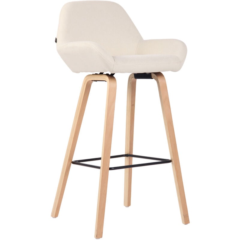 

Taburete de bar Newnan de 4 patas con estructura de tela Crema Natural (roble)