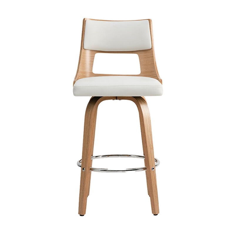 

Taburete de bar nórdico blanco y madera clara GARBO