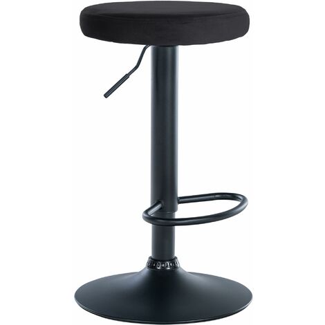 Taburete de bar Ponte tapizado en terciopelo Negro Negro