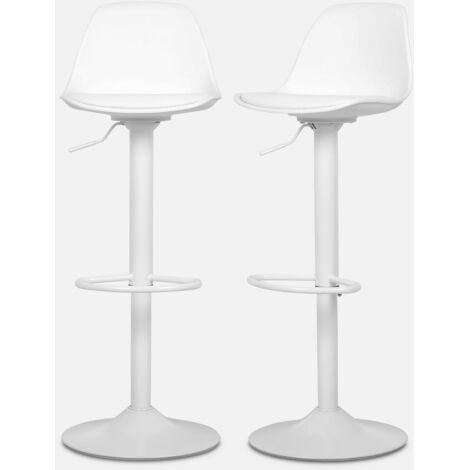 Taburete de bar regulable con imitación cuero, set de 2