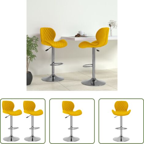 Taburete de bar -  Taburetes de cocina 2 unidades terciopelo amarillo mostaza