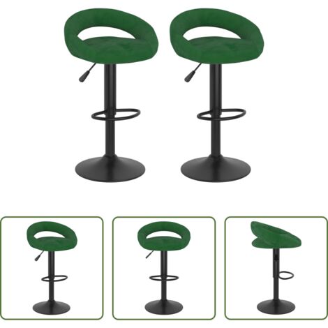 Taburete de bar -  Taburetes de cocina 2 unidades terciopelo verde oscuro