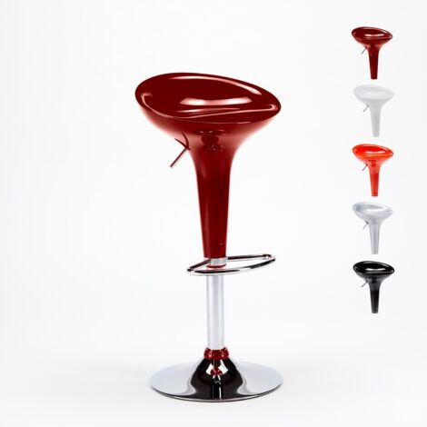 SUPERSTOOL Taburete de bar y cocina ajustable giratorio modernos San Francisco Color: Rojo