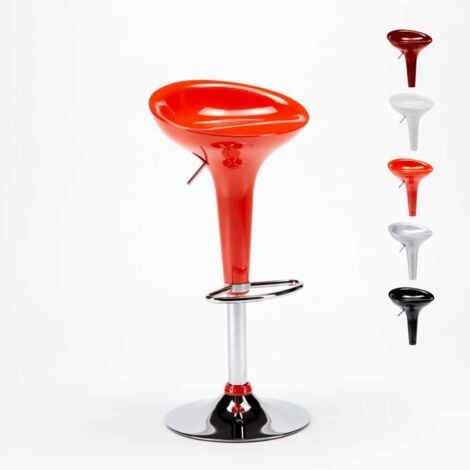 Taburete de bar y cocina ajustable giratorio modernos San Francisco - Naranja