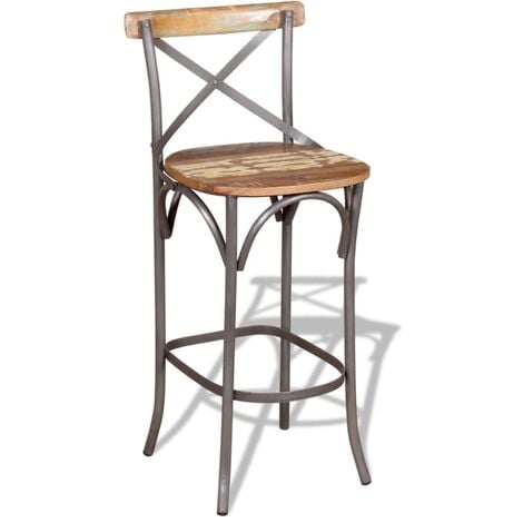 Taburete de barra de cocina madera maciza reciclada vidaXL
