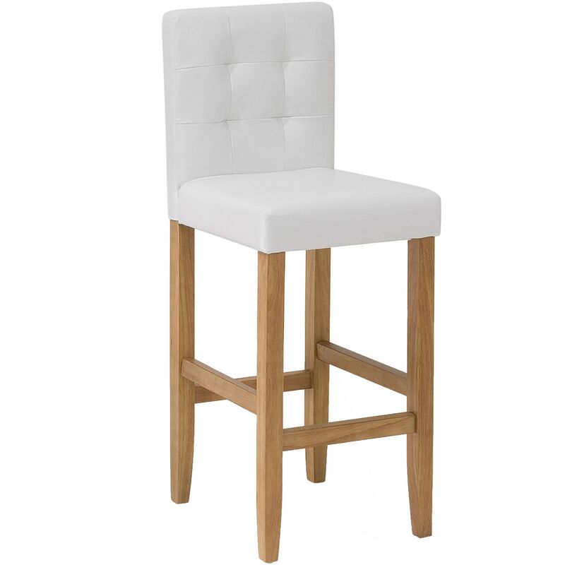 

Taburete de barra en piel sintética blanco crema MADISON
