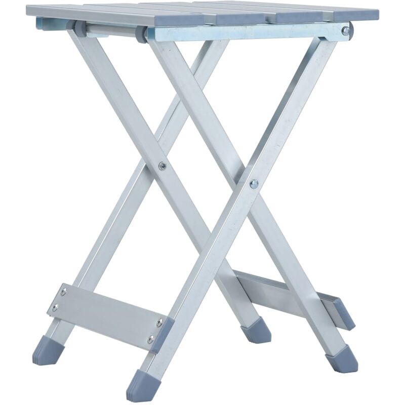 

vidaXL Taburete de camping de 28x26x39 cm - Plateado