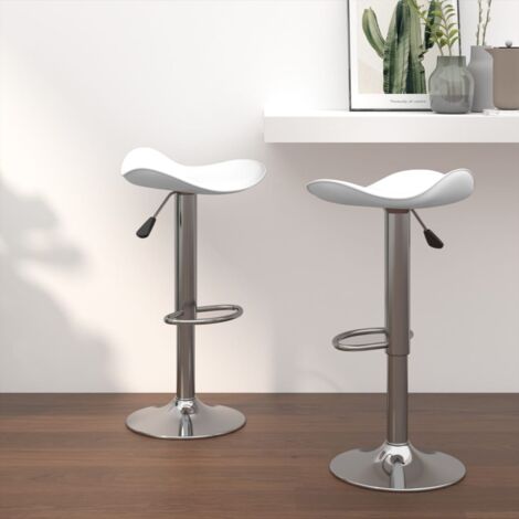 Taburete de cocina 2 uds acero cromado cuero artificial