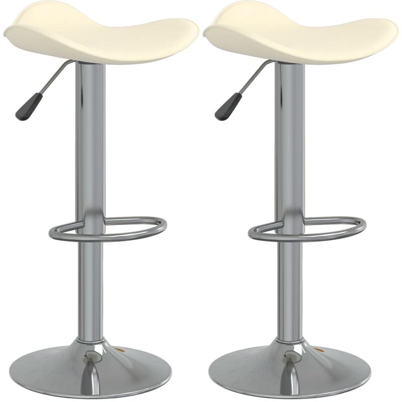 

Taburete de cocina 2 uds acero cromado cuero artificial crema