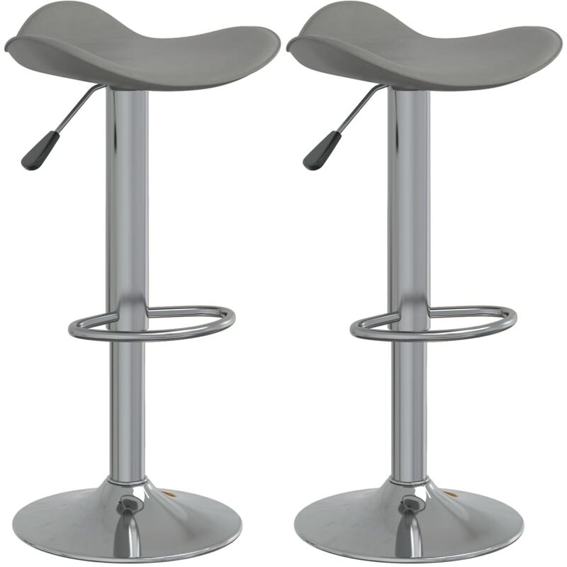 

Taburete de cocina 2 uds acero cromado cuero artificial gris
