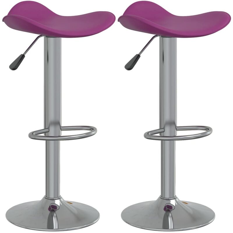 

Taburete de cocina 2 uds acero cromado cuero artificial morado