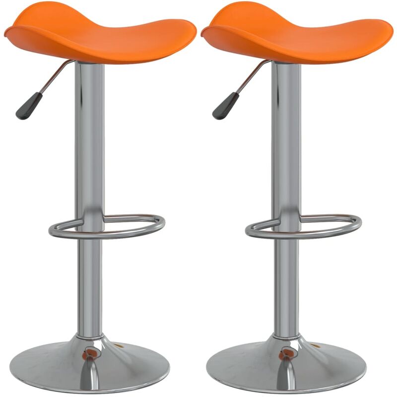 

Taburete de cocina 2 uds acero cromado cuero artificial naranja