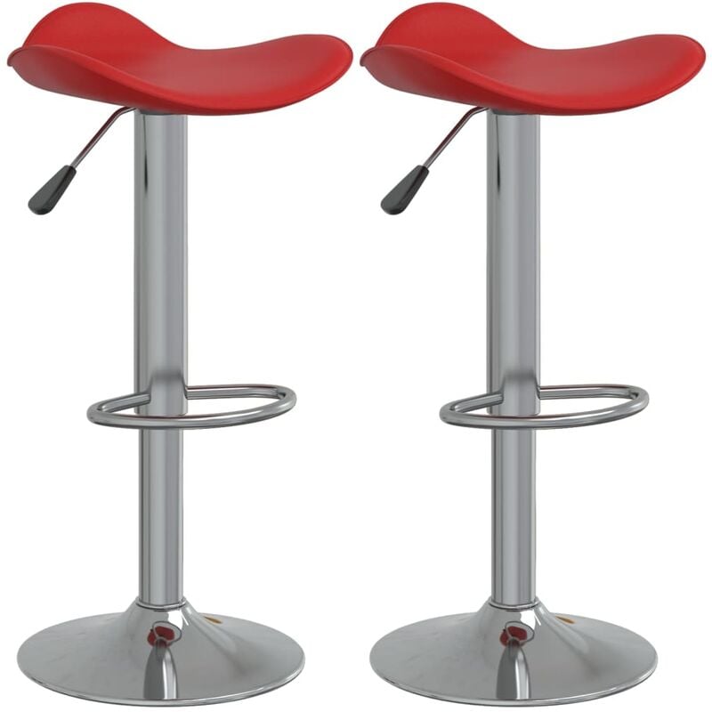 

Taburete de cocina 2 uds acero cromado cuero artificial vino tinto