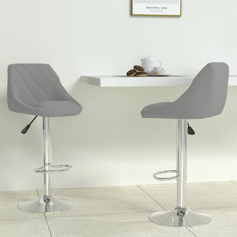 

Taburete de cocina 2 unidades de terciopelo gris claro