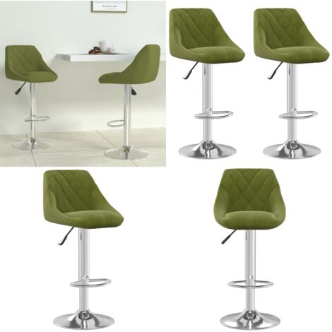 Taburete de cocina 2 unidades de terciopelo verde claro - Asiento de bar - Taburete de cocina