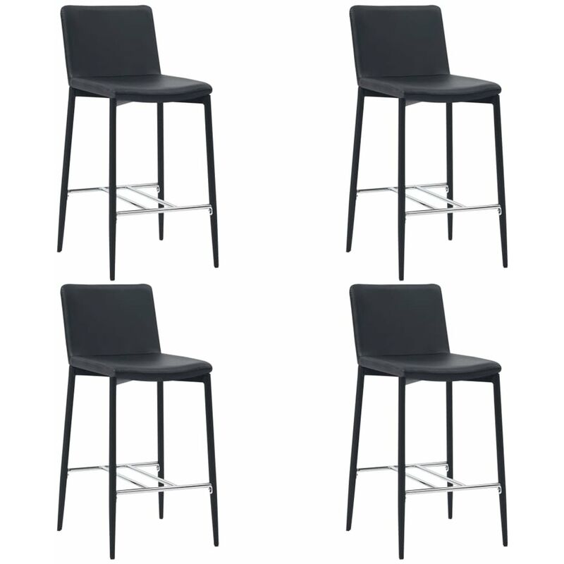 

Taburete de cocina 4 unidades cuero sintetico negro