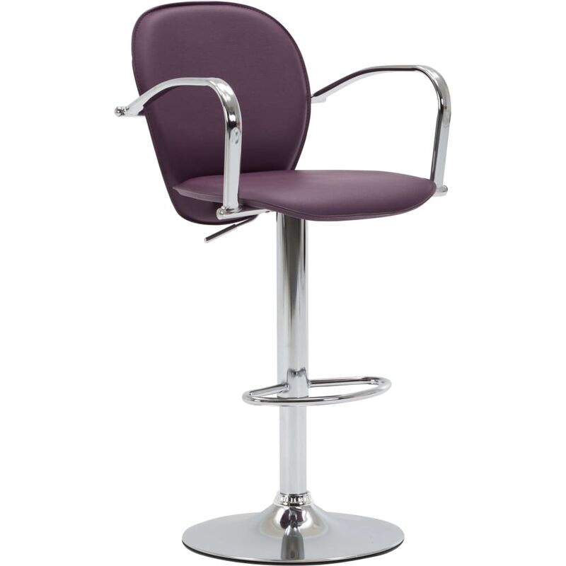 

Taburete de cocina con reposabrazos cuero sintético morado