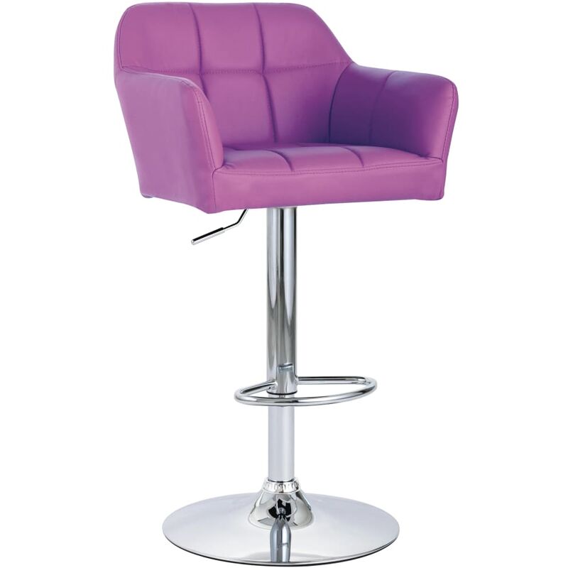 

Taburete de cocina con reposabrazos cuero sintético morado