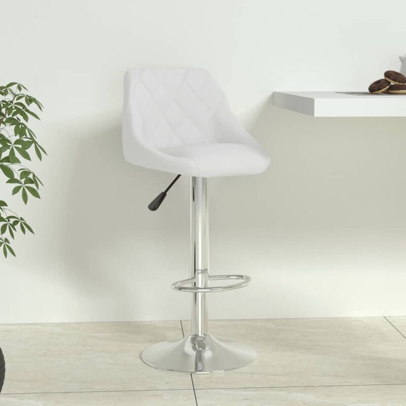 

Taburete de cocina cuero sintético blanco