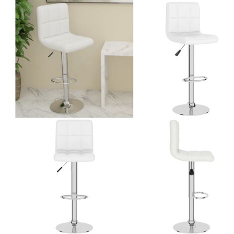 Taburete de cocina cuero sintético blanco - Asiento de bar - Cuero sintético