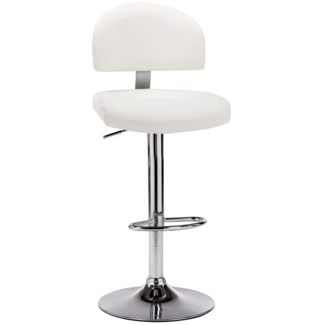 Taburete de cocina cuero sintético blanco vidaXL