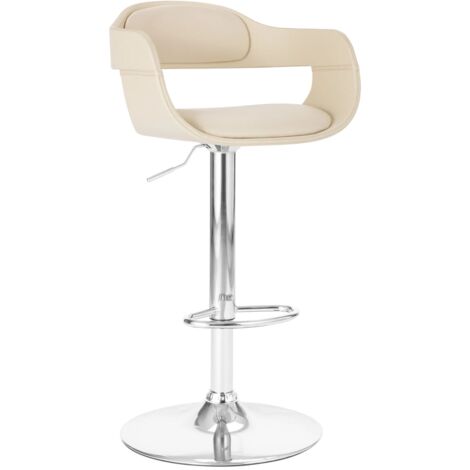 Taburete de cocina cuero sintético blanco vidaXL
