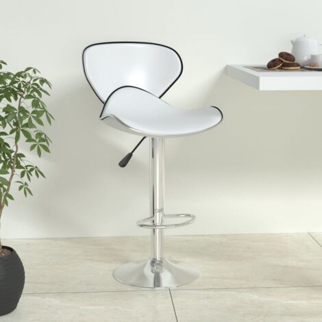 Taburete de cocina cuero sintético blanco vidaXL
