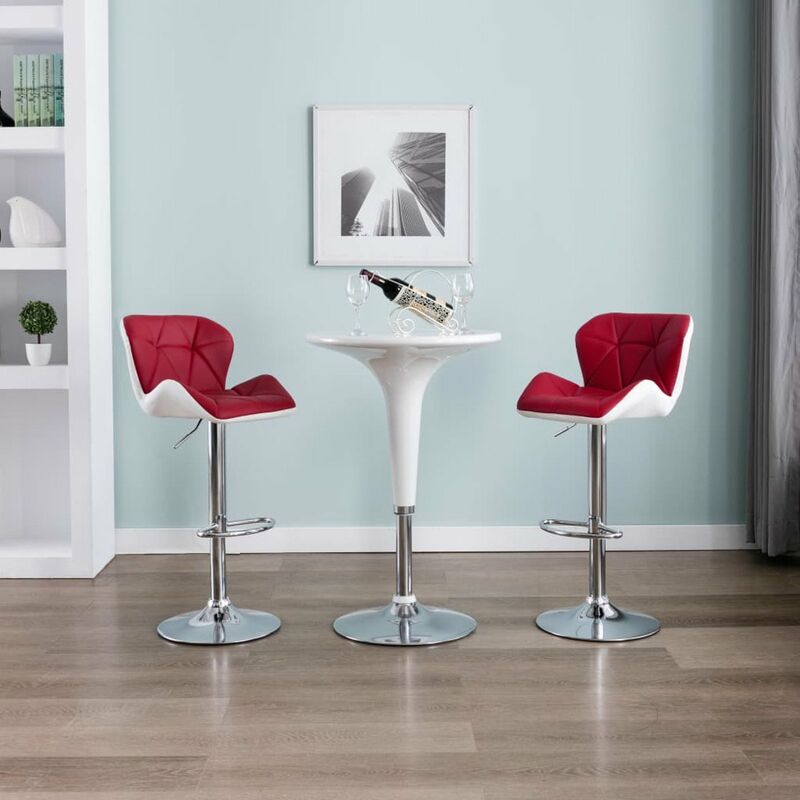

Happyshopping - Taburete de cocina cuero sintetico color vino tinto