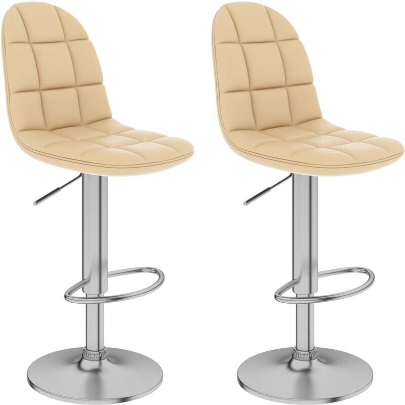 

vidaXL Taburete de Cocina Cuero Sintético 2 Unidades Crema - Crema