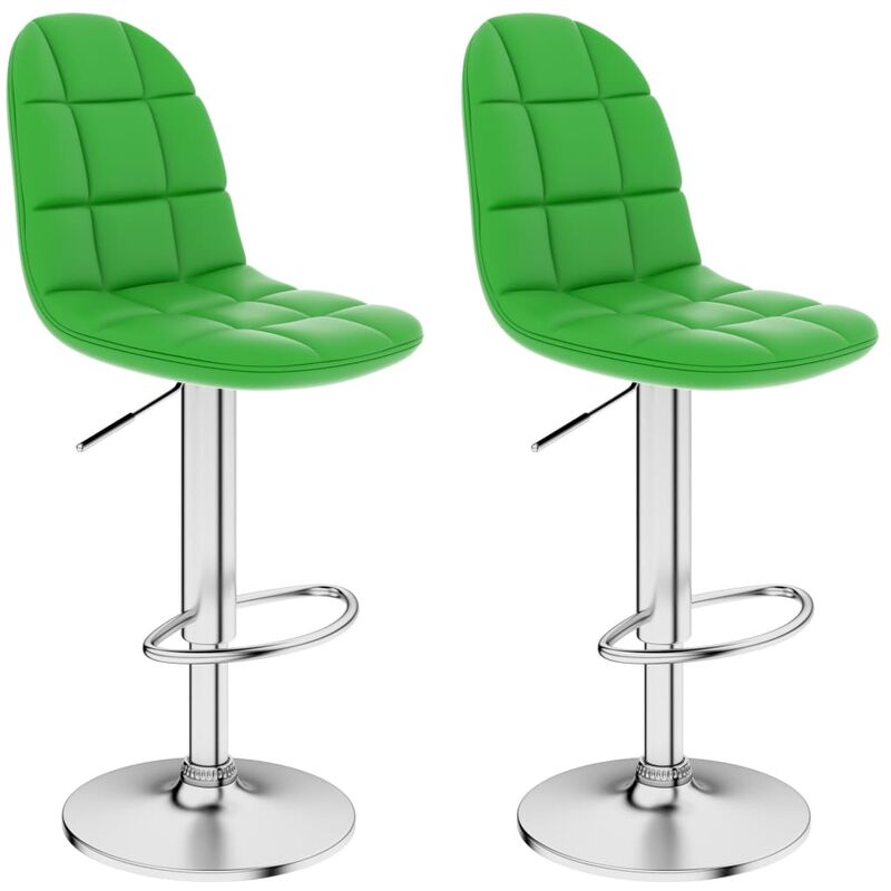

vidaXL Taburete de Cocina Cuero Sintético 2 Unidades Verde - Verde