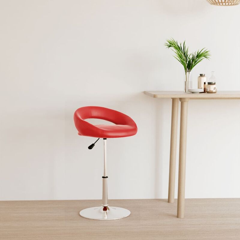 

Taburete de cocina cuero sintético rojo