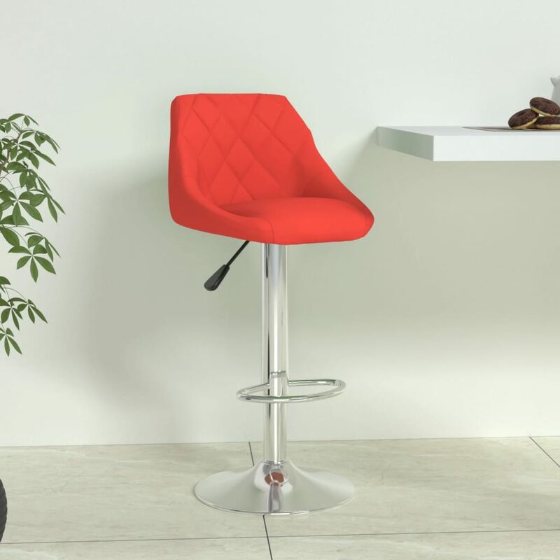 

Taburete de cocina cuero sintético rojo
