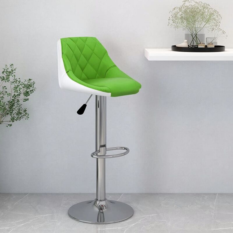 

Taburete de cocina cuero sintético verde y blanco