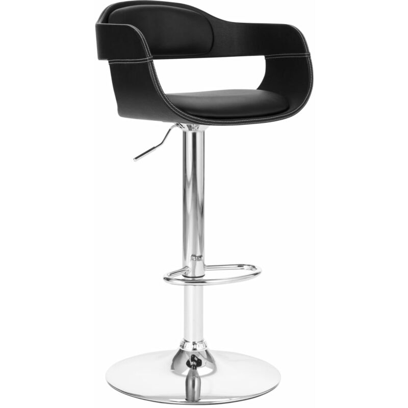 

Taburete de cocina cuero sintético negro - Negro