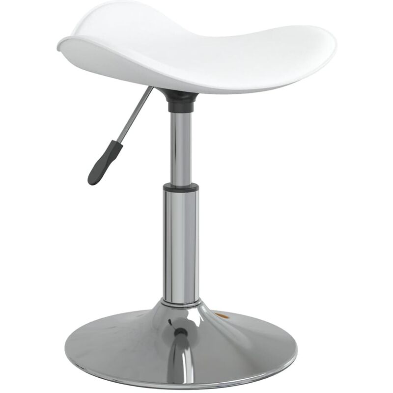 

Taburete de cocina de acero cromado y cuero artificial blanco