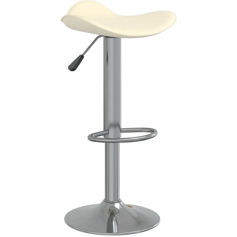 

Taburete de cocina de acero cromado y cuero artificial crema