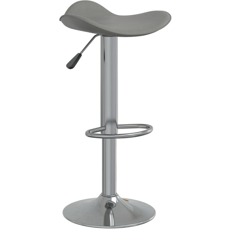 

Taburete de cocina de acero cromado y cuero artificial gris