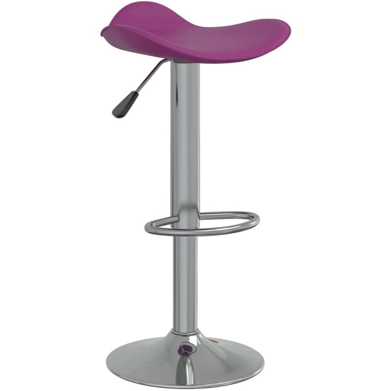 

Taburete de cocina de acero cromado y cuero artificial morado