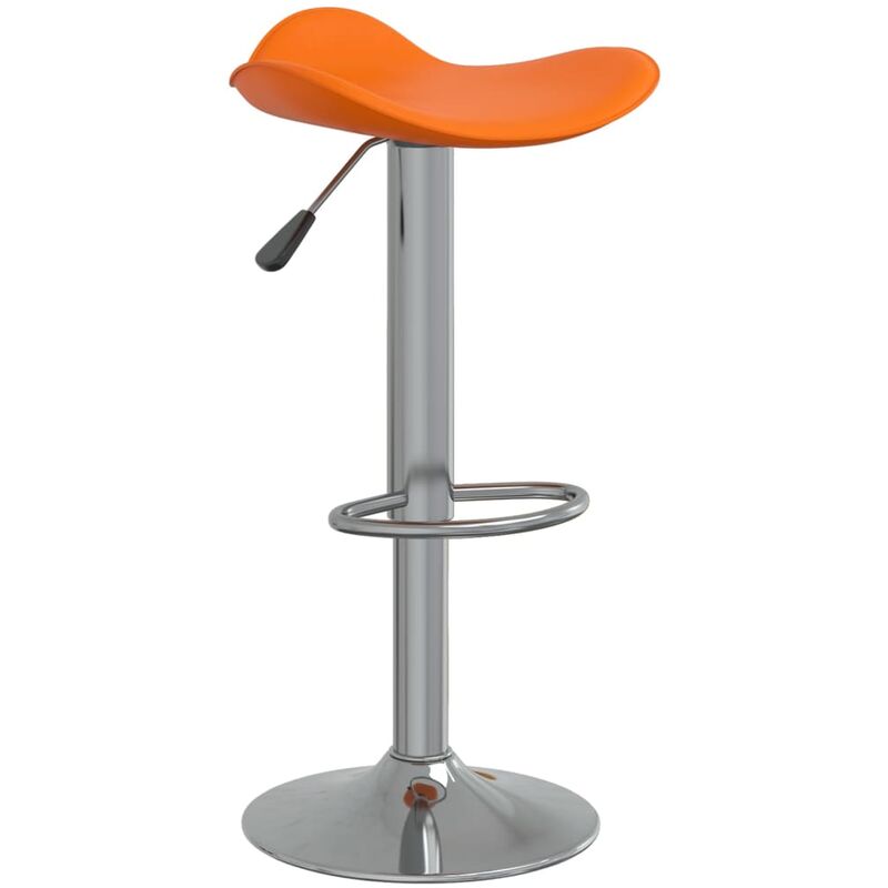 

Taburete de cocina de acero cromado y cuero artificial naranja