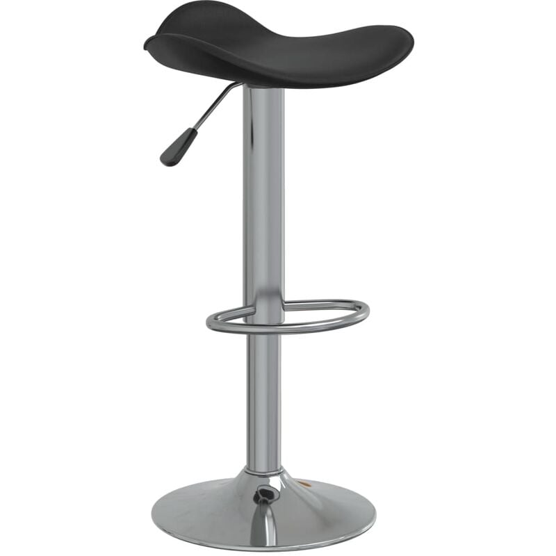 

Taburete de cocina de acero cromado y cuero artificial negro