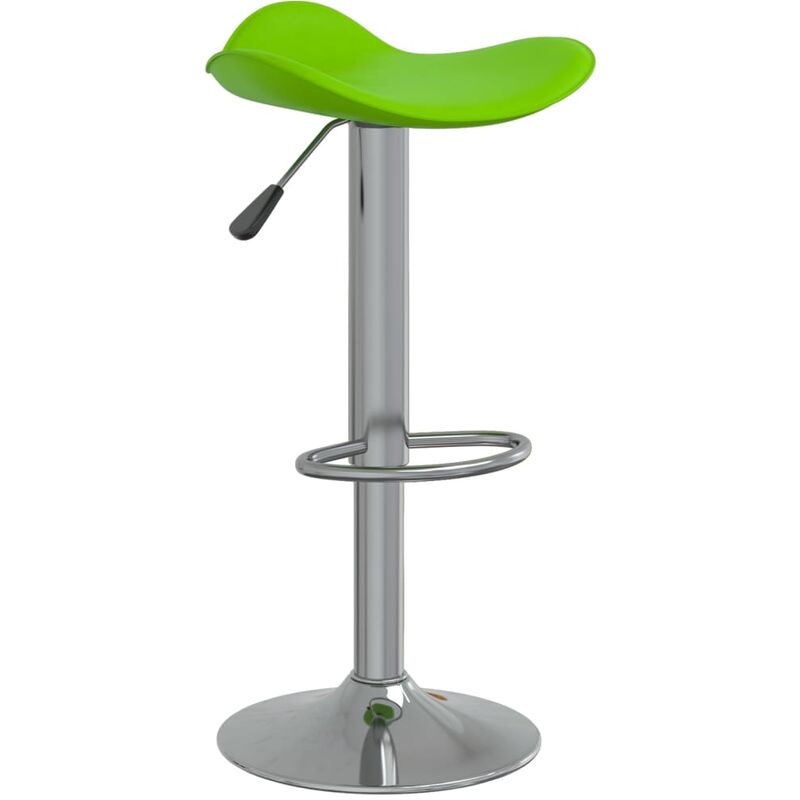 

Taburete de cocina de acero cromado y cuero artificial verde