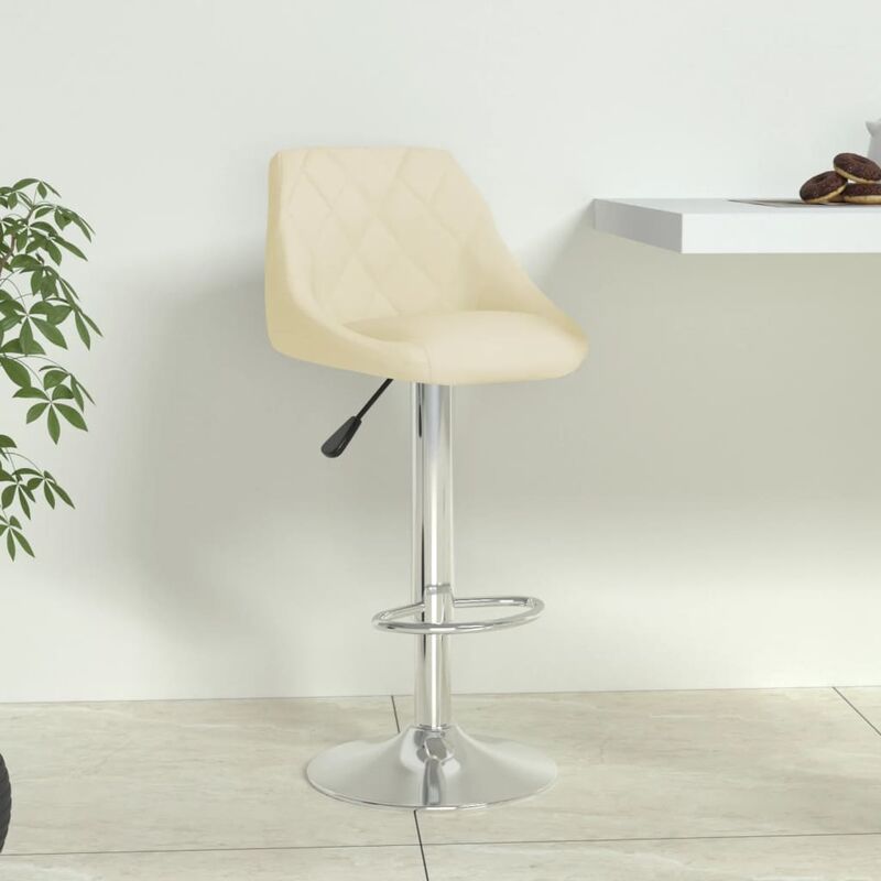 

BHD - Taburete de cocina de cuero sintético color crema