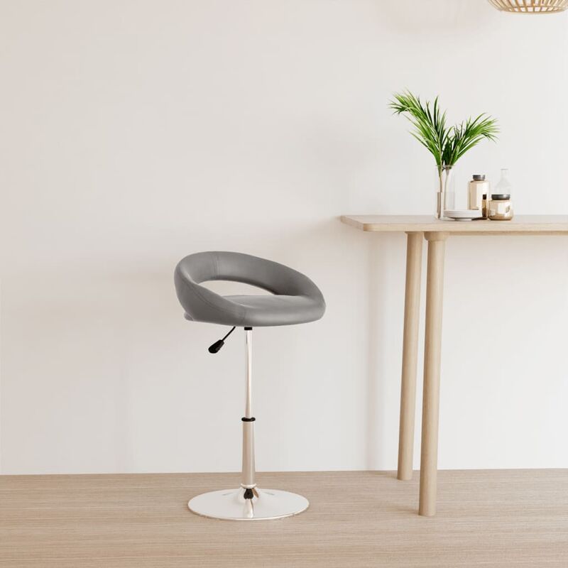 

Taburete de cocina de cuero sintético gris
