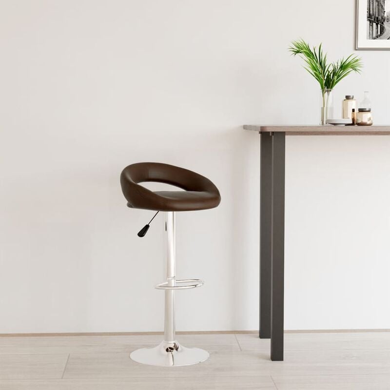 

Taburete de cocina de cuero sintético marrón