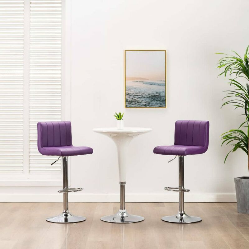

Taburete de cocina de cuero sintetico morado