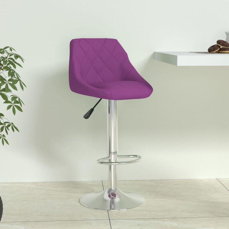 

Taburete de cocina de cuero sintético morado