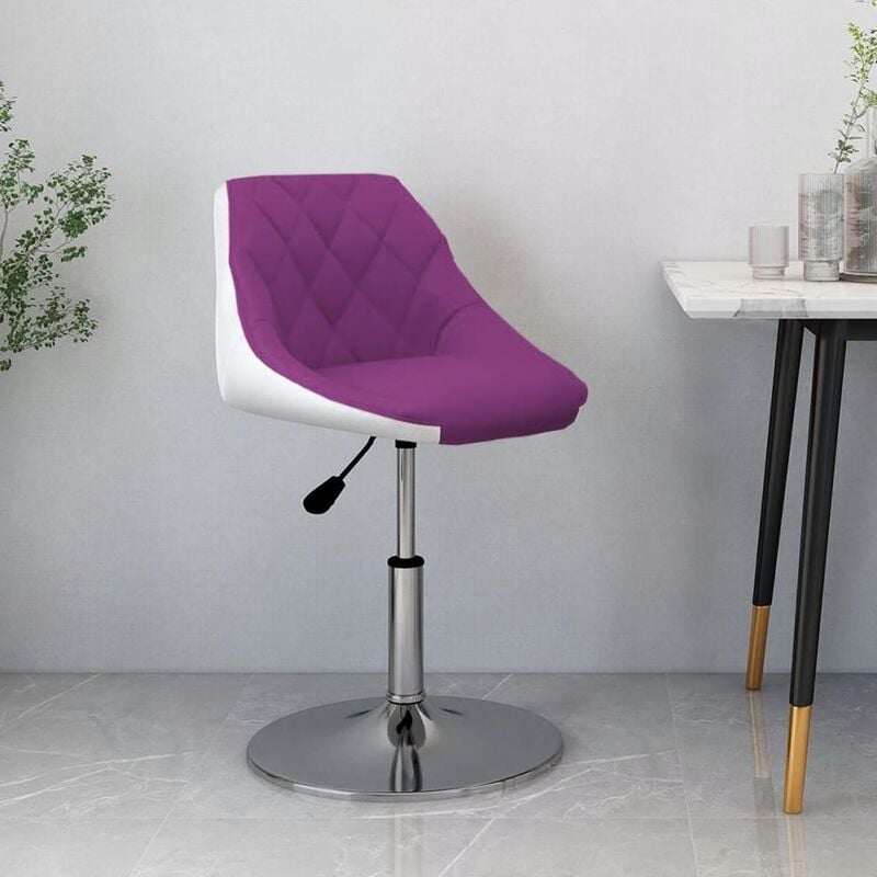 

Taburete de cocina de cuero sintético morado y blanco