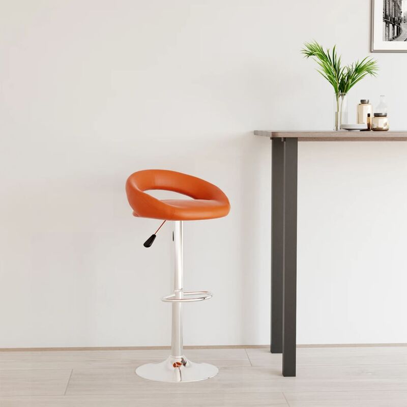 

Taburete de cocina de cuero sintético naranja