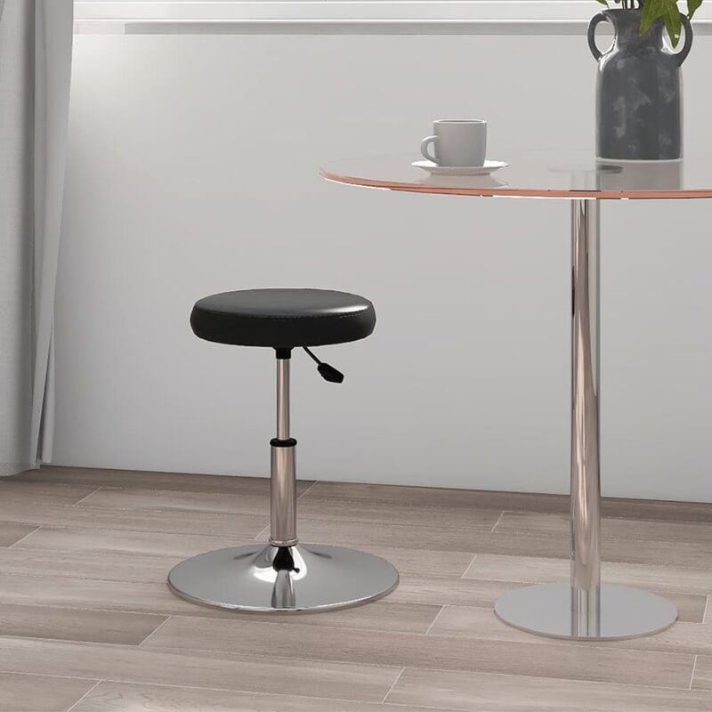 

Taburete de cocina de cuero sintético negro